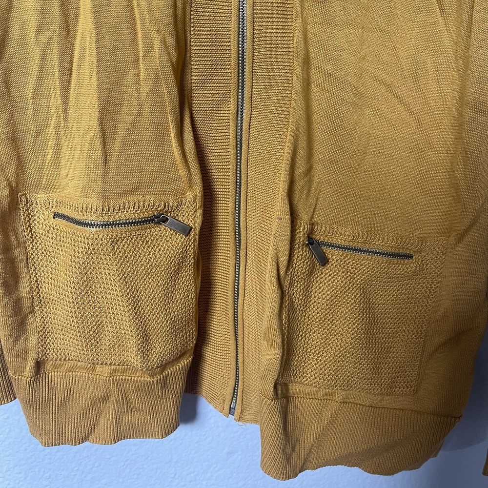 Eddie Bauer yellow mustard cardigan - Picture 2 of 5